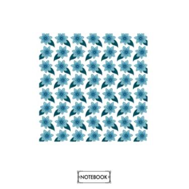 Imagem de Blue Tropical Flowers Exotic Flowers Floral Pattern G84373 Notebook: Journal, Diary, 6x9 120 Pages, Planner, Matte Finish Cover, Lined College Ruled Paper