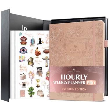 Imagem de Legend Hourly Planner PRO Premium – Agenda sem data com horários – Organizador pessoal semanal, mensal e diário, A4 (ouro rosa)