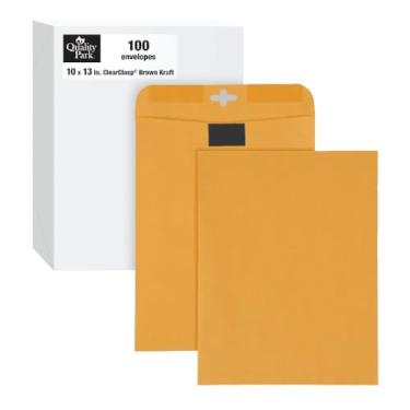 Imagem de Envelopes transparentes para guardar poste Quality Park, 25 x 33 cm, Kraft, 100 unidades (43768)