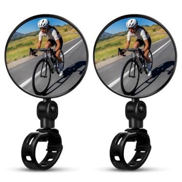 Imagem de Suporte para guidão de espelho de bicicleta de 2 quilates - Espelho retrovisor de bicicleta, espelhos de bicicleta para guidão, espelhos de bicicleta para guidão, espelho de guidão de bicicleta -