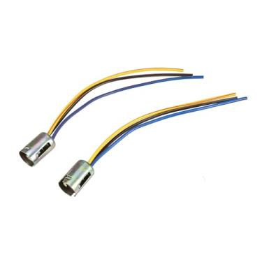 Imagem de A ABSOPRO Suporte de tomada de extensão de carro adaptador conector de chicote de fios durável 3 fios 1157 lâmpada de freio LED plástico metal tom bronze (conjunto de 2)