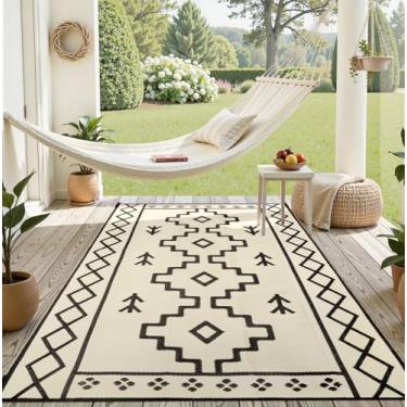 Imagem de Uphome Tapete externo impermeável 1,5 x 2,4 m, tapete de palha de plástico reversível ao ar livre, tapete de pátio boho caramelo, tapete de acampamento dobrável para trailer, tapete de área interna e