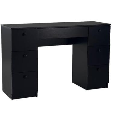 Imagem de Penteadeira Escrivaninha 7 Gavetas 118 cm PE100 Preto Dtall