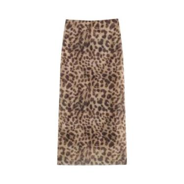 Imagem de Saia Midi de Tule Leopardo com Cintura Alta - Moda Verão 2024, BR-G, C