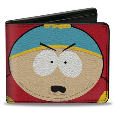 Imagem de Carteira Comedy Central, dobrável, South Park Cartman Face personagem close-up vermelha, couro vegano, Vermelho, 4.0" x 3.5", Casual