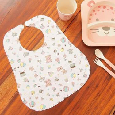 Imagem de  Babador Para Bebê e Infantil Impermeável com Regulagem e Bolso Porta 