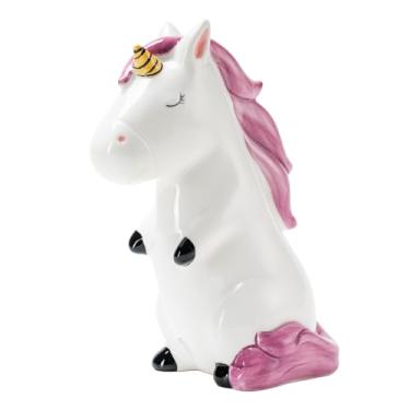 Imagem de TQUPT Ceramic Unicorn Statue - Unicorn Collectible Figurines Rainbow Gift for Friends Family, Modern Unicorn Statue Ornament for Living Room, Bathroom, Bookshelf, Desktop (Colorful)