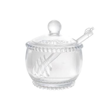 Imagem de Meleira De Cristal com Colher e Tampa 10x8x7cm Pearl Wolff