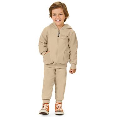 Imagem de Conjunto Infantil Menino Inverno Jaqueta Com Capuz E Calça Moletom Peluciado - Angerô-Masculino