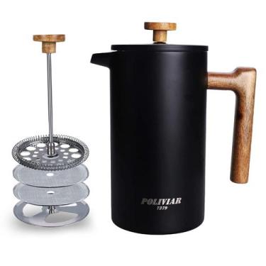 Imagem de Cafeteira French Press Poliviar 34 Oz com Cabo de Madeira