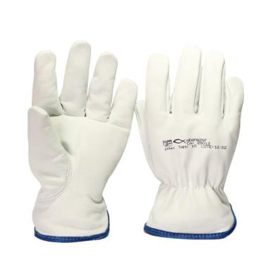 Imagem de Kit 10 Pares Luva de Couro Vaqueta Petroleira Tam 10 EPI - Ebenezer
