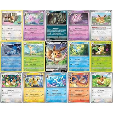 Imagem de Pokemon Eevee Card Bundle - Guaranteed 1 Ultra Rare - 5 Eeveelution Holofoil Cards - No Duplicates