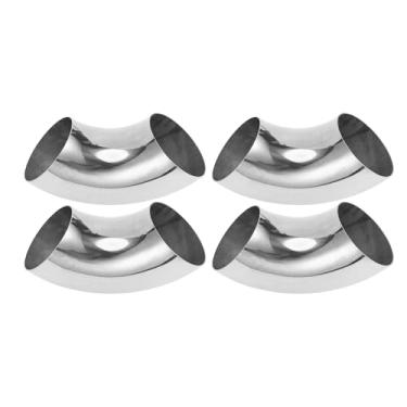 Imagem de Motoforti 4 peças 90 graus mandril curva cotovelo carro modificado tubo de escape tubulação 304 espessura OD 1,5 mm/16GA 89x230x1,5 mm aço inoxidável 304 tom prata