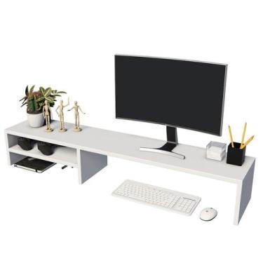 Imagem de Mesa De Trabalho Com Suporte Para Monitor Organiza Cabos - Technox Com