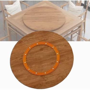 Imagem de Mesa giratória Wood Lazy Susan 50.8 cm 76.2 cm 101.6 cm, mesa de jantar de cozinha, prato de servir rotativo, mesa redonda, com base fácil de compartilhar alimentos, carvalho, 60 cm/24