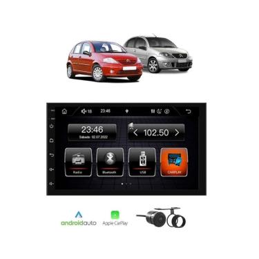 Imagem de Kit Multimídia Citroen C3 2003 / 2012 7 Pol CarPlay AndroidAuto USB BT - Roadstar 708BR