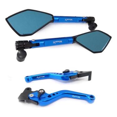 Imagem de Manete Esportivo Retrovisor Xt660r Xt Tdm 225 Dt200 - Stark Race, Azul