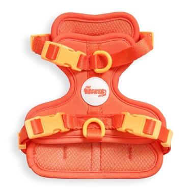 Imagem de THE LICKER STORE Peitoral para animais de estimação HNS1000A Arlo extra pequeno ajustável, macio, acolchoado, sem puxão, com 3 fivelas e 3 clipes de trela, Aperol