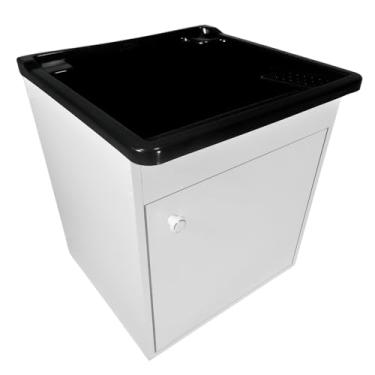 Imagem de Tanque de lavar Roupa 26L Suspenso com Gabinete 46cm Montado Cor:Tanque Preto