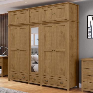 Imagem de Guarda Roupa Casal Topázio 10 Portas 3 Gavetas 9139FN Freijó Finestra