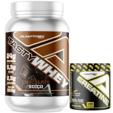 Imagem de Tasty Whey 3W Sabor Chocolate 900g + Creatina 300g - Adaptogen Science