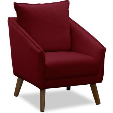 Imagem de Poltrona para Sala e Escritório Decorativa Ellen - Konfort, Veludo Bor