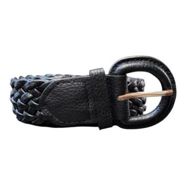 Imagem de Cinto Feminino Plus Size Trançado Fivela Redonda Encapada - Lika Bijut