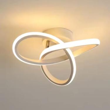 Imagem de Luminária lustre Led De Teto Moderna Plafon Sobrepor infinito branca