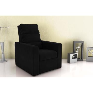 Imagem de Poltrona Reclinável MX14 Turin Veludo Preto E451 - Matrix