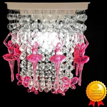 Imagem de Lustre Decoração Quarto Infantil Bebê Menina Plafon Tema Chá Revelação Borboletas Rosa Bailarinas Pink - ísis