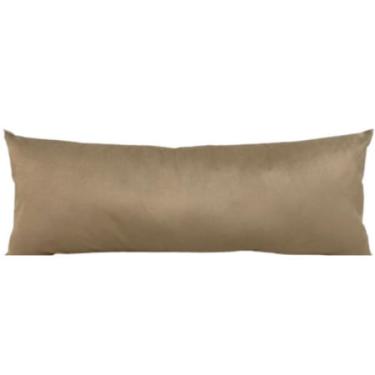 Imagem de Almofada Suede Aveludada Encosto Lombar Sofá Retrátil Travesseiro Xuxão Cama Poltrona c/ Zíper 35x75 bege