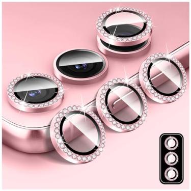 Imagem de Zeponny Protetor de lente de câmera Diamond para Samsung Galaxy S24/S23/S23+/S23 FE, protetor de tela traseira de vidro temperado 9H, anel de proteção de metal de alumínio individual antiarranhões