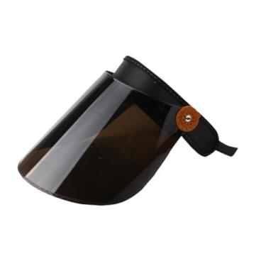 Imagem de Fenteer Máscara de soldagem máscara de soldador capô de 90 graus, montado na cabeça, profissional prático, face protetora de cobertura de face premium, Black Brown W Buckle