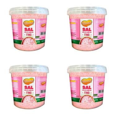 Imagem de Kit 4 Und Sal Marinar Rosa Fino Himalaia 500g