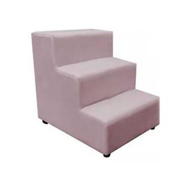 Imagem de Escadinha Rampa Subir Sofá Cama Cães Cachorro Gato Suede