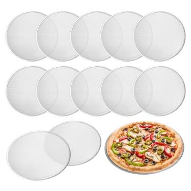 Imagem de TANEMUDO 12 formas de pizza com furos de 40 cm, bandeja redonda de alumínio sem costura para forno, assadeira antiaderente para cozinha, padaria, restaurante, churrasco, festa, utensílios de cozinha