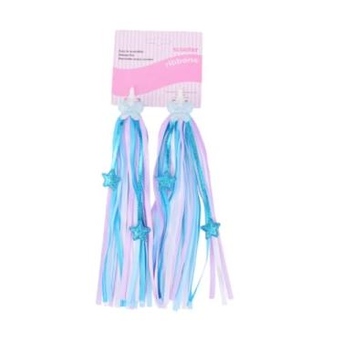 Imagem de UGPLM 2PCS Bicycle Hitlobar Tassel Bicycle Grips Rainbow Kids Acessórios de bicicleta Decoração Decoração Decoração infantil Batycle Tassel, Azul