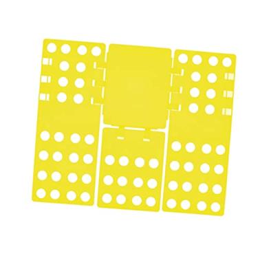 Imagem de Placa Dobrável de Camisetas Práticas-ou Economia de Estrutura Estável para a Organização e Armazenamento de Roupas para Esforços (Verde nórdico) (Amarelo)