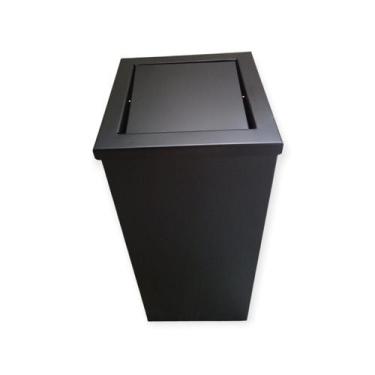 Imagem de Lixeira Quadrada 30 Litros Inox Black fodco - protege inox