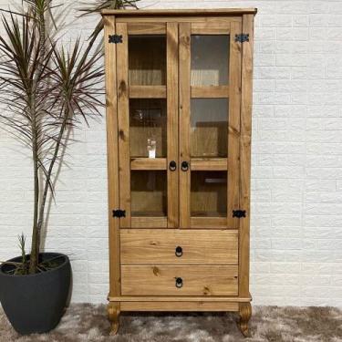 Imagem de Cristaleira 2 Portas 2 Gavetas Vidros Nas Laterais - Floresta Carpinta