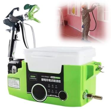 Imagem de Pulverizador de tinta portátil de 1,7 L, pulverizador de tinta sem ar de 500 W, adequado para paredes internas e externas de casa,com alça de ombro, mangueira de 1,5 m, bateria de lítio de 5000 mAh