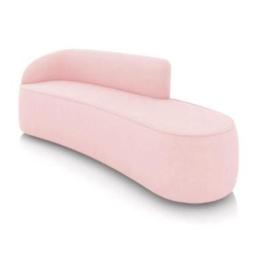Imagem de Sofá 4 Lugares Orgânico 220 Cm Morgan Suede Rosa Bebê D03 - D'rossi