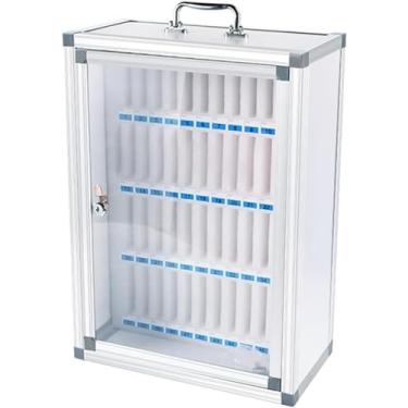 Imagem de Armário De Armazenamento De Celular 6/12/24/36/48/60 Slots Cofre Para Celular Liga De Alumínio Com Fechadura Armários De Funcionários Para Estudantes, Silver, 48