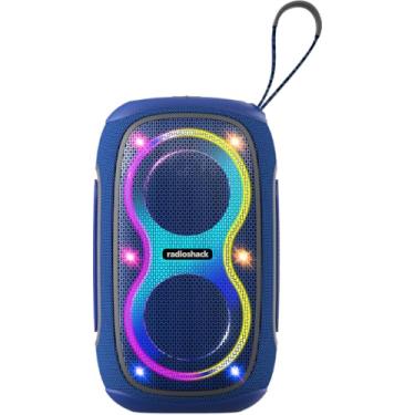 Imagem de Alto-falante sem fio RadioShack azul e cinza com luzes RGB, IPX5, 30W (azul e cinza)