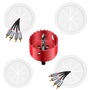 Imagem de Xiuouix Escondedor de cabo de TV para TV montado na parede, kit de gerenciamento de cabos de parede, hiders de fio para TV na parede, ocultador de cabo de TV, inclui 4 furos passantes e 1 acessório de