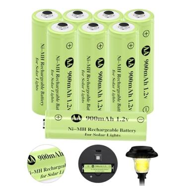 Imagem de Bateria recarregável AA 1,2V 900mAh Ni-MH, bateria recarregável dupla A 900mAh 1,2V pré-carregada, alta capacidade para jardim paisagismo luzes solares ao ar livre, luzes de cordas, luzes de caminho