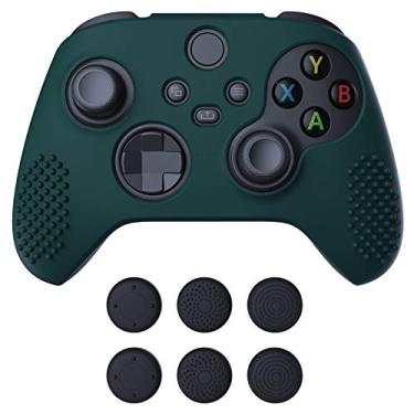 Imagem de eXtremeRate PlayVital Racing Green 3D Studded Edition Anti-Slip Silicone Cover Skin for Xbox Series X/S Controller, Soft Rubber Case Protector for Xbox Core Wireless Controller with Thumb Grip Caps