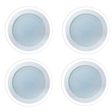 Imagem de Kit 4 Luminárias Lâmpada Led 18w Plafon Embutir Borda Vidro