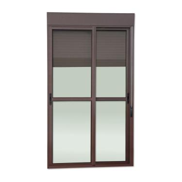 Imagem de Porta De Correr Com Persiana Integrada 2 Folhas Móveis 230 X 120 Elite Com Fecho Automático Vidro Li Corten