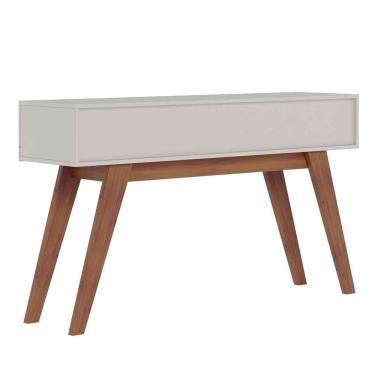 Imagem de Aparador Paraíso 2 Gavetas 4 Pés Madeira Maciça Off White Matte - Freijó